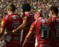 Bath Rugby play Gloucester Rugby in a premiership match, Recreation Ground, Bath. 16 May 2015. Royalty Free Stock Photo