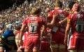 Bath Rugby play Gloucester Rugby in a premiership match, Recreation Ground, Bath. 16 May 2015. Royalty Free Stock Photo