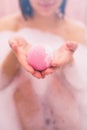 Pink Bath Bomb In Water Royalty Free Stock Photo