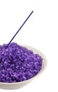 Bath salt with incense stick Royalty Free Stock Photo