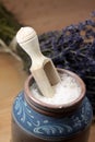 Bath salt with lavender Royalty Free Stock Photo