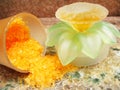 Orange bath salts Royalty Free Stock Photo