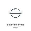 Bath salts bomb outline vector icon. Thin line black bath salts bomb icon, flat vector simple element illustration from editable