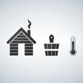 Bath and sauna Accessories Icon Set