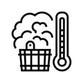 bath sauna mens leisure line icon vector illustration