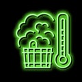 bath sauna mens leisure neon glow icon illustration