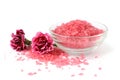 Bath sea salt with flowers Royalty Free Stock Photo