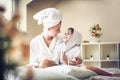 After bath we share love to etch other. Mother and daughter. Royalty Free Stock Photo