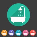 Bath shower icon flat web sign symbol logo label