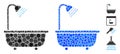 Bath Shower Mosaic Icon of Round Dots