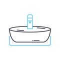 bath sink line icon, outline symbol, vector illustration, concept sign