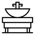 Bath sink system icon, outline style