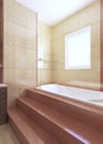 Bath with steps from tiles of red color Royalty Free Stock Photo