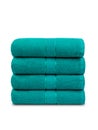 Bath terry towel of green color, isolate on a white background Royalty Free Stock Photo
