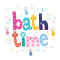 Bath time decorative lettering type design