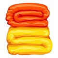 Bath towel stack icon, cartoon style