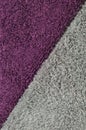 Bath towels background, grey, crimson maroon purple violet red raspberry pattern, vertical large detailed textured macro closeup, Royalty Free Stock Photo