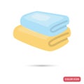 Bath towels color flat icon