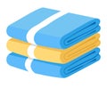 Bath towels stack, bathroom textile objects pile