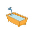 Bath tub clip art illustration vector isolated Royalty Free Stock Photo