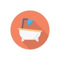 Bath tub vector flat colour icon Royalty Free Stock Photo