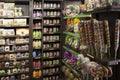 Interior of sweetshop with bottle and jars on display