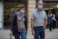 Shoppers Wear Face Masks As A New Law Is Introduced Mandating Their Use To Combat Covid-19 Pandemic Royalty Free Stock Photo