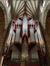 Bath, United Kingdom - November 4, 2018: Church organ in Abbey Church of St.Peter and St.Paul, commonly known as Bath Abbey