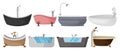 Bath vector cartoon set icon. Isolated cartoon set icon bathtub.Vector illustration bath on white background. Royalty Free Stock Photo