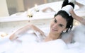 Bath in a whirlpool hot tub jacuzzi. Royalty Free Stock Photo