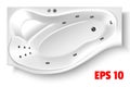 bath white plumbing isolated vector realistic eps10