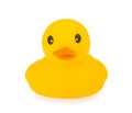 Bath yellow rubber duck isolated white background clipping path Royalty Free Stock Photo