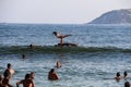 Bather swimmers can rent Boards of Stand Up Paddle at Ipanema Beach Royalty Free Stock Photo