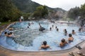 Bathers relax in a thermal pool at the Papallacta Hot Springs in Ecuador.