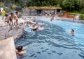 Bathers relax in a thermal pool at the Papallacta Hot Springs in Ecuador.