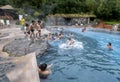 Bathers relax in a thermal pool at the Papallacta Hot Springs in Ecuador.