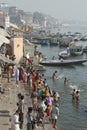 Varanasi, India, Hindu Bathers at River Ganges