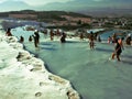 Bathers in the Thermal Pools at Pamukkale, Turkey