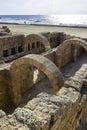 Bathhouse ruins in Caesarea with sea