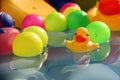 Bathing Baby Duck Toy Royalty Free Stock Photo