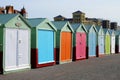 Bathing boxes on Brighton Beach, Engalnd, UK