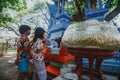 Bathing the Buddha statue in songkran festival