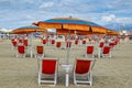 Bathing establishment in an italian beach