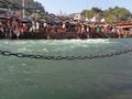 Bathing at Har ki paudi haridwar, Uttarakhand, India Royalty Free Stock Photo