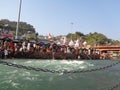 Bathing at Har ki paudi haridwar, Uttarakhand, India Royalty Free Stock Photo