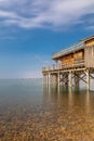 Bathing hut at Lake Constance in winter Royalty Free Stock Photo