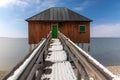 Bathing hut at Lake Constance in winter Royalty Free Stock Photo