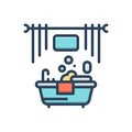 Color illustration icon for Bathing, taking bath and foam Royalty Free Stock Photo
