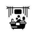 Black solid icon for Bathing, taking bath and soaping Royalty Free Stock Photo