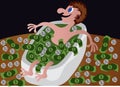 Bathing in Money Royalty Free Stock Photo